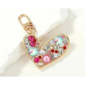 Rhinestone heart keychain.